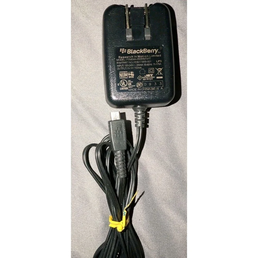 BlackBerry Mini USB Phone Charger Wall Plug Power Adapter Black Great Condition